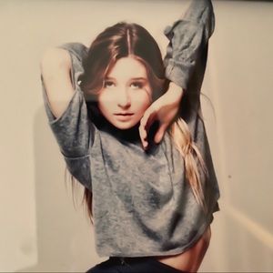 Grey cropped sweater from Nordstrom